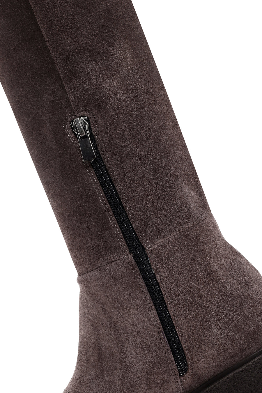 Women's Mink Thick Soled Zippered Suede Leather Casual Boots