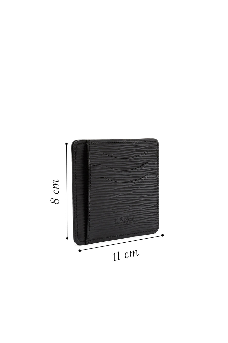Men's Black Printed Leather Card Holder