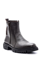 Men's Zippered Leather Boots | Derimod