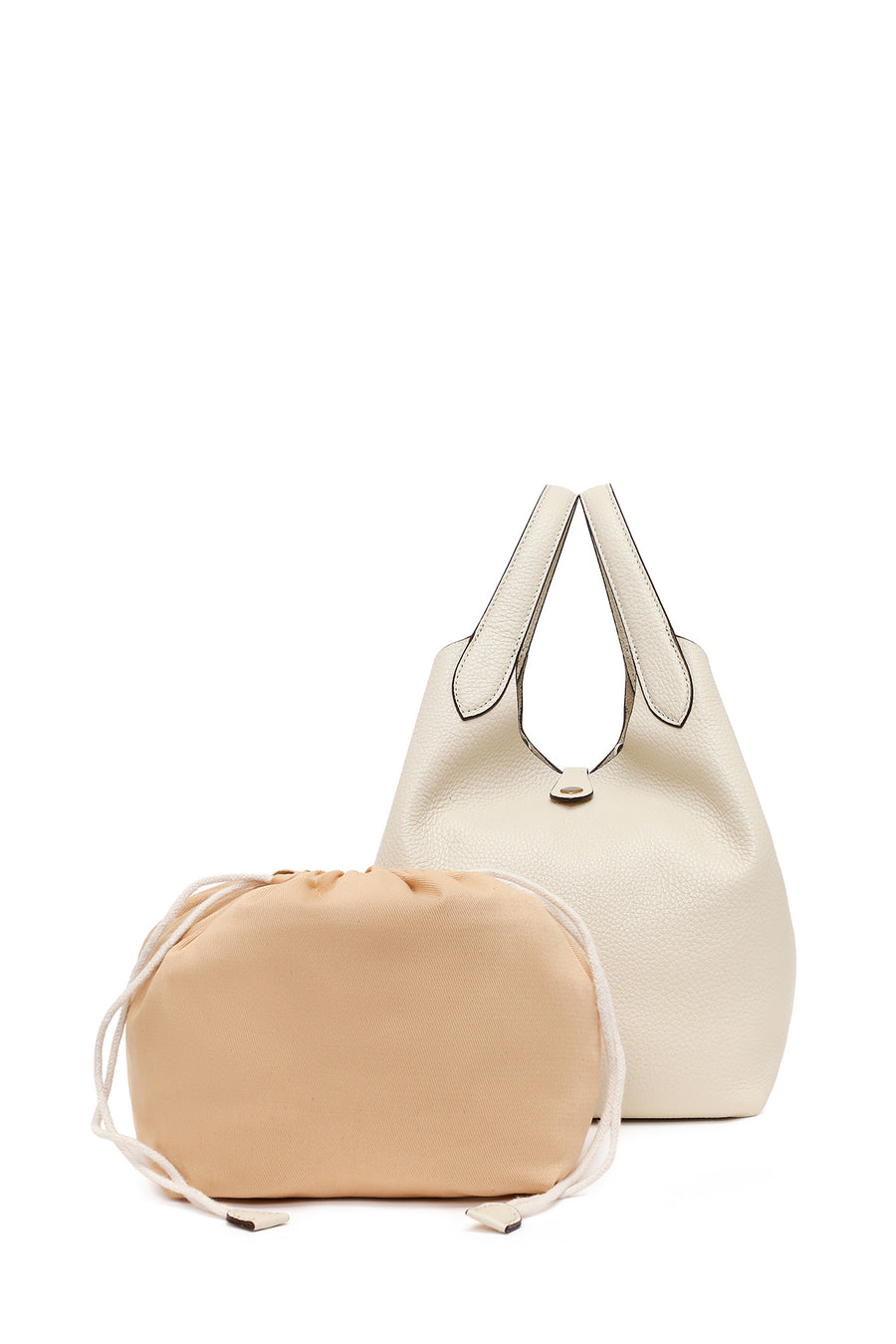 Woman Cream Casual Leather Shoulder Bag