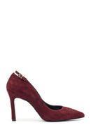 Kadın Bordo İnce Topuklu Süet Deri Stiletto | Derimod