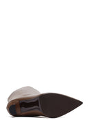 Woman Brown High Heels Leather Boot | Derimod