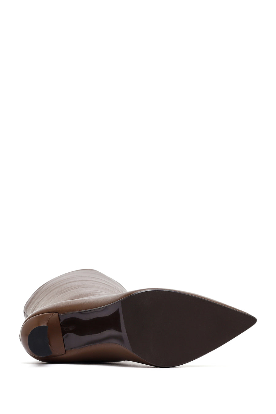 Woman Brown High Heels Leather Boot