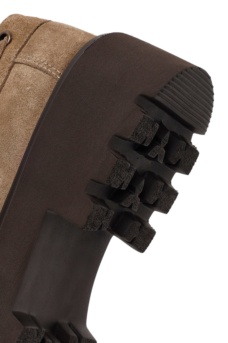 Woman Walnut Lace-Up Thick-Soled Suede Casual Shoes