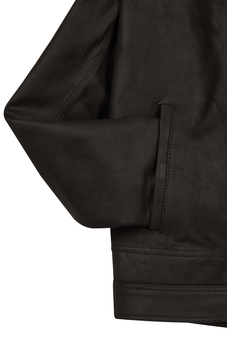 Felibe Male Black Mandarin Collar Leather Jacket