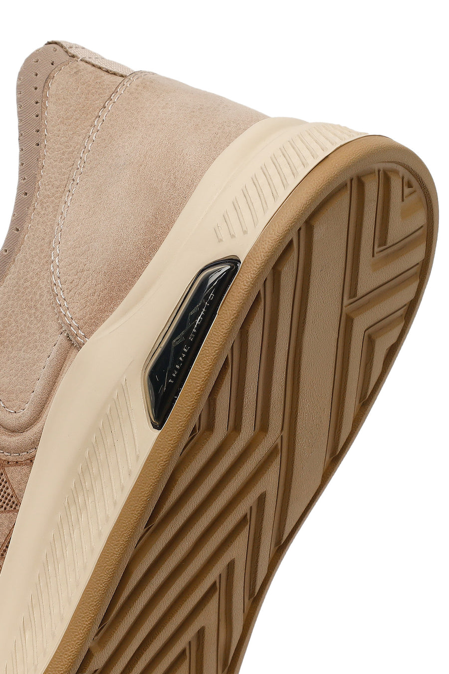 Erkek Vizon Bağcıklı Baskılı Nubuk Deri Sneaker