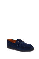 Male Navy Blue Lace-Up Suede Casual Shoes | Derimod