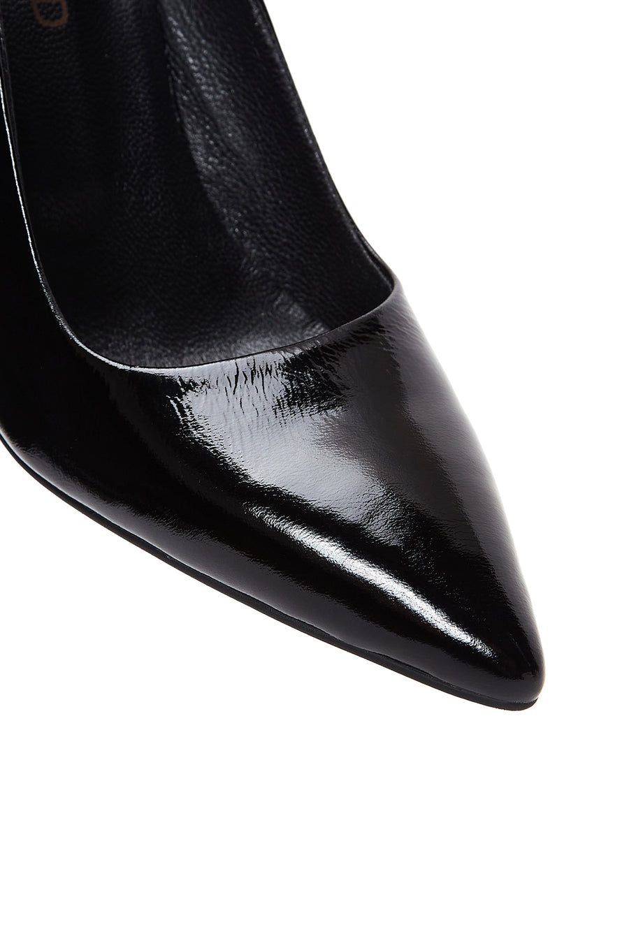 Woman Black Heeled Patent Leather Leather Shoe