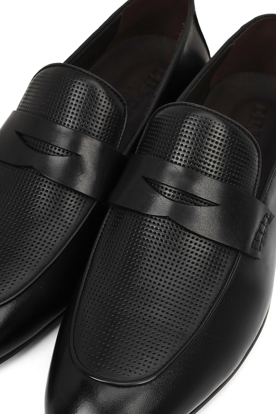 Derimod Black Male Black Leather Classic Loafer