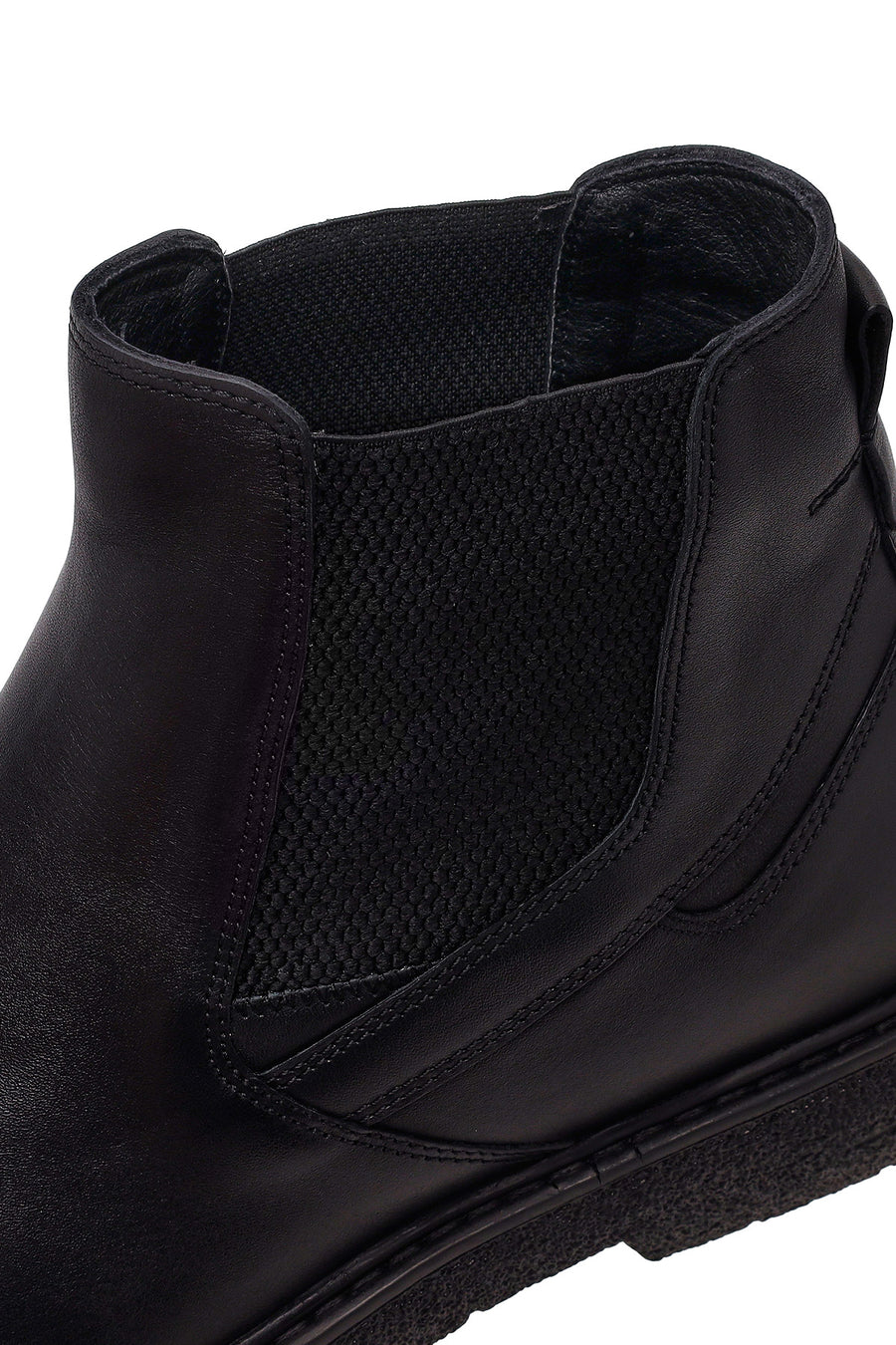Male Black Leather Casual Chelsea Boots