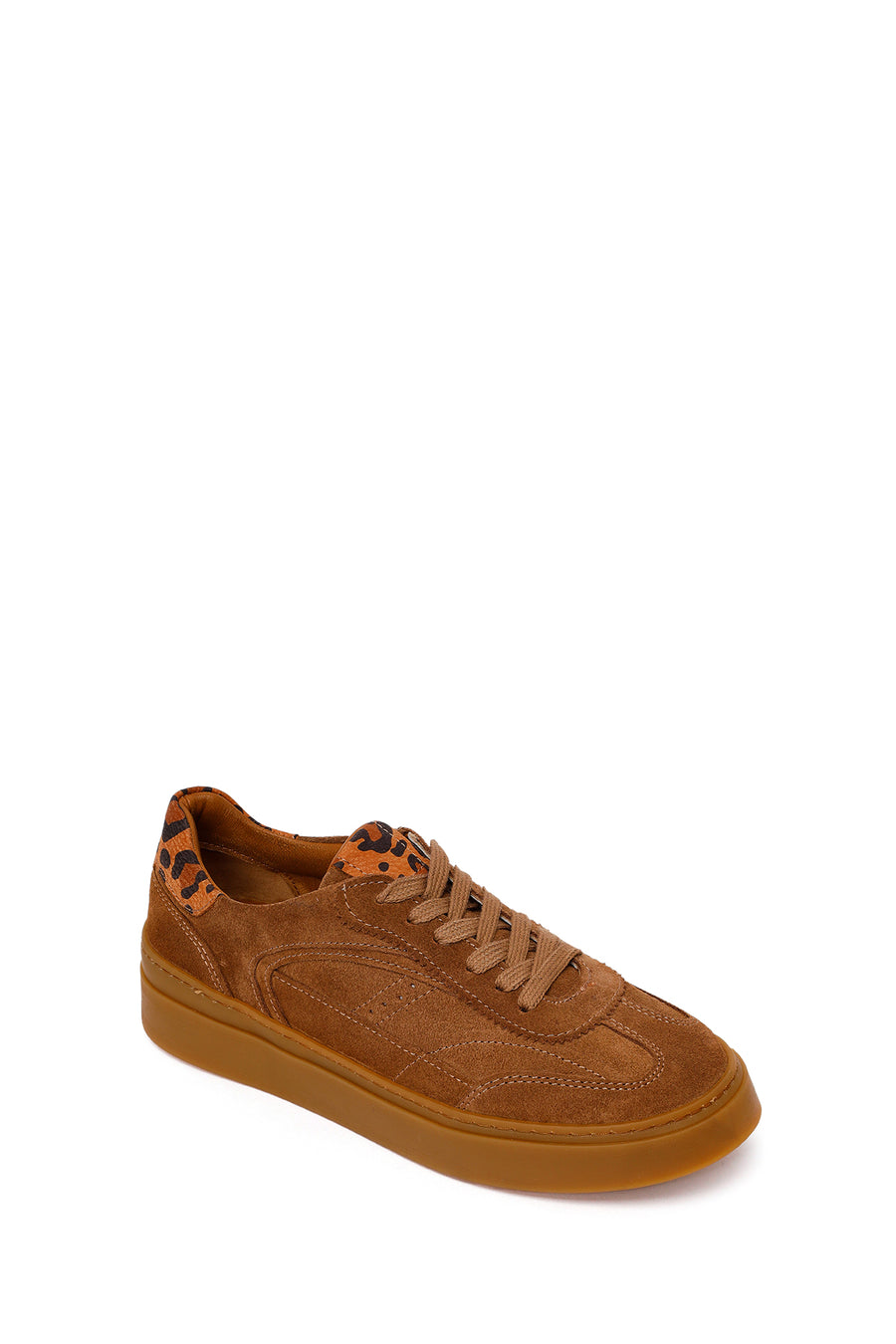 Kadın Taba Bağcıklı Süet Deri Sneaker
