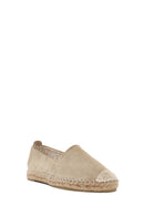 Women's Beige Suede Leather Espadrille | Derimod