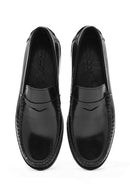 Men's Black Leather Classic Loafer | Derimod