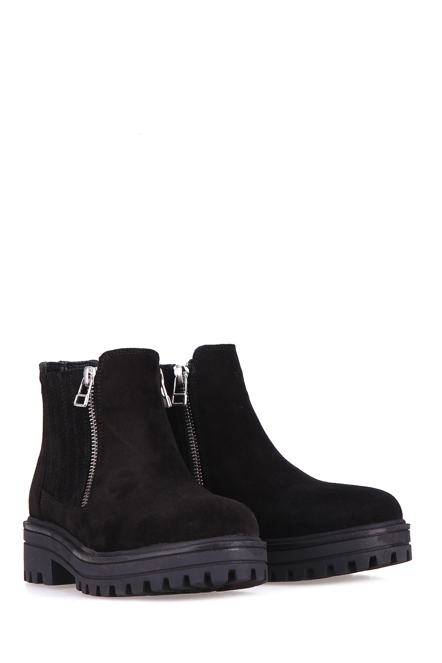 Zippered Women's Suede Boots