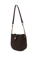 Woman Brown Long-Strap Printed Shoulder Bag | Derimod