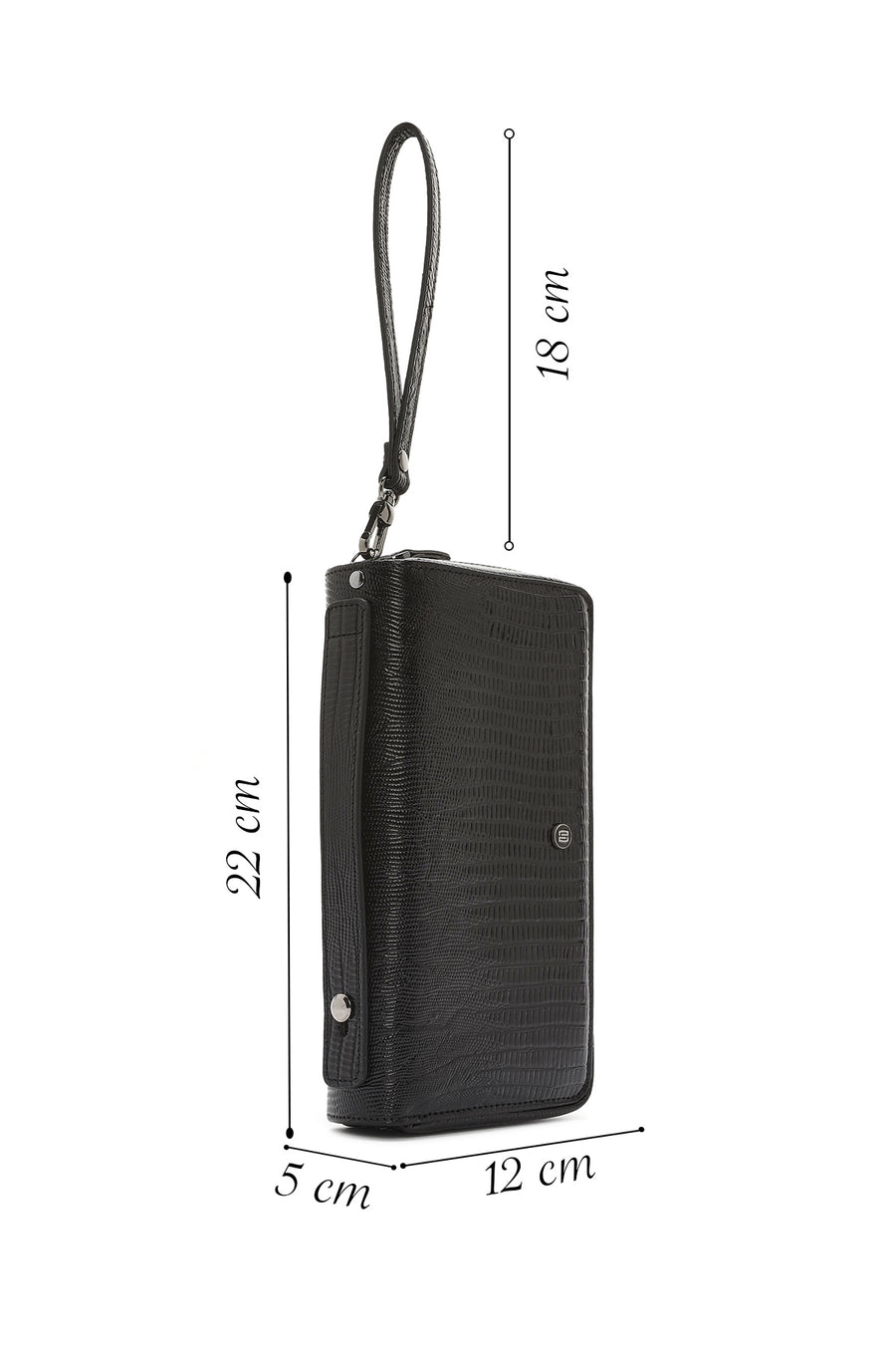 Men's Black Patterned Leather Wallet