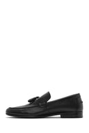 Men's Black Tasseled Leather Casual Loafer | Derimod