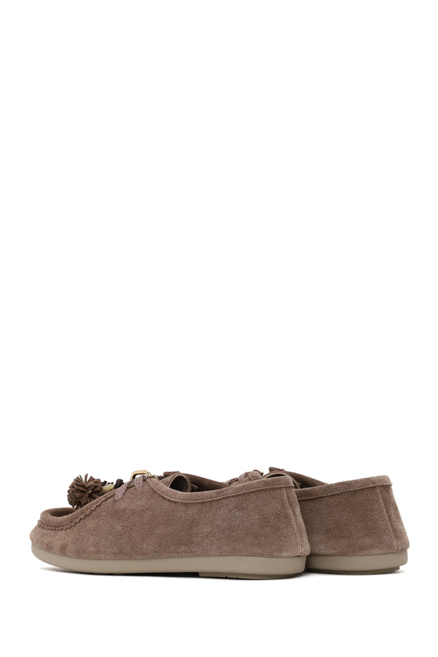 Woman Mink Lace-Up Tassel Suede Casual Shoes