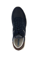 Geox Men's Navy Blue Spherica Vseries Lace-up Suede Leather Sneaker | Derimod