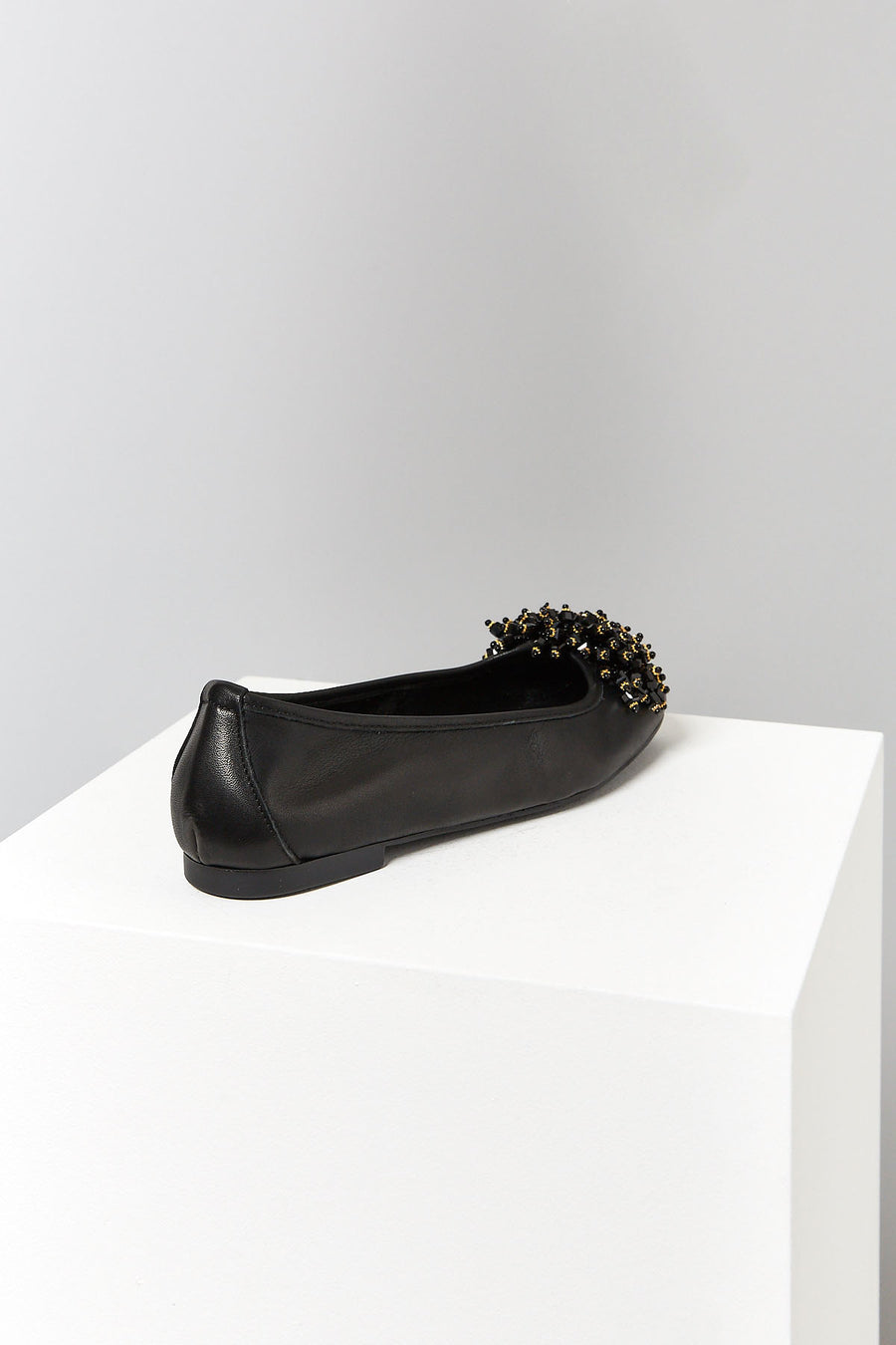 Women's Leather Ballerinas with Bead Detail
