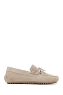 Men's Beige Suede Leather Loafer | Derimod