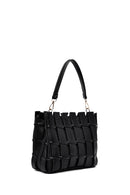Women's Black Long Strap Knitted Shoulder Bag | Derimod