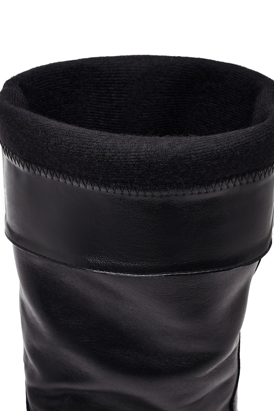 Women's Black Leather Boots with Accessories