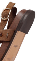 Women's Mink Stone Suede Leather Sandals | Derimod
