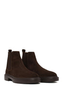 Male Brown Thick-Soled Suede Chelsea Boots | Derimod