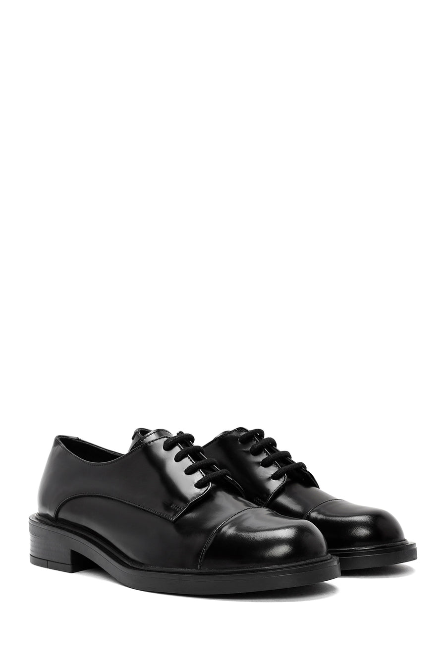 Women's Black Lace-up Leather Classic Shoe