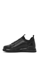 Erkek Siyah Bağcıklı Deri Sneaker | Derimod