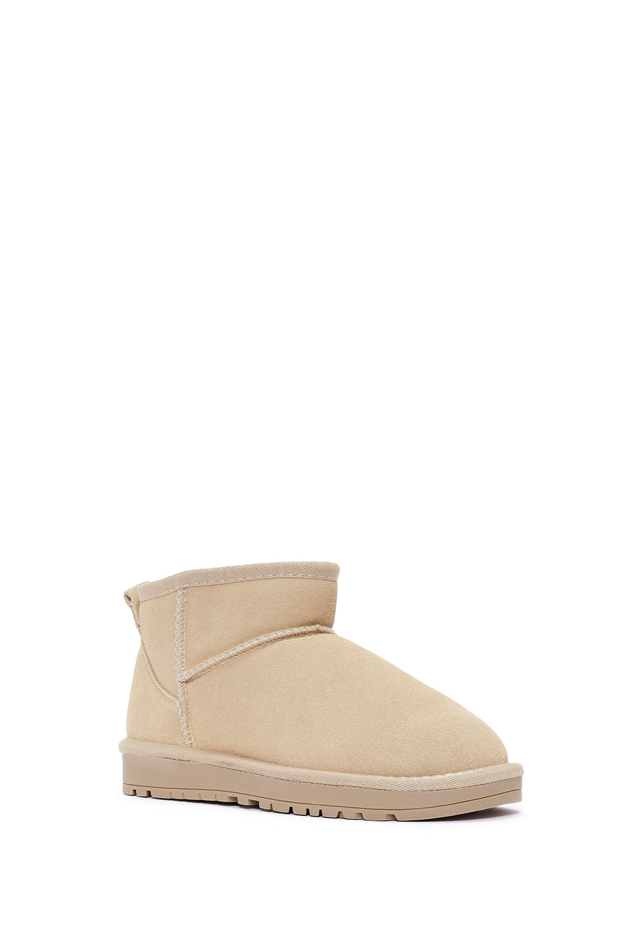 Women's Cream Short Suede Boots