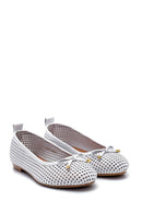 Women's Leather Bow Detailed Ballerinas | Derimod