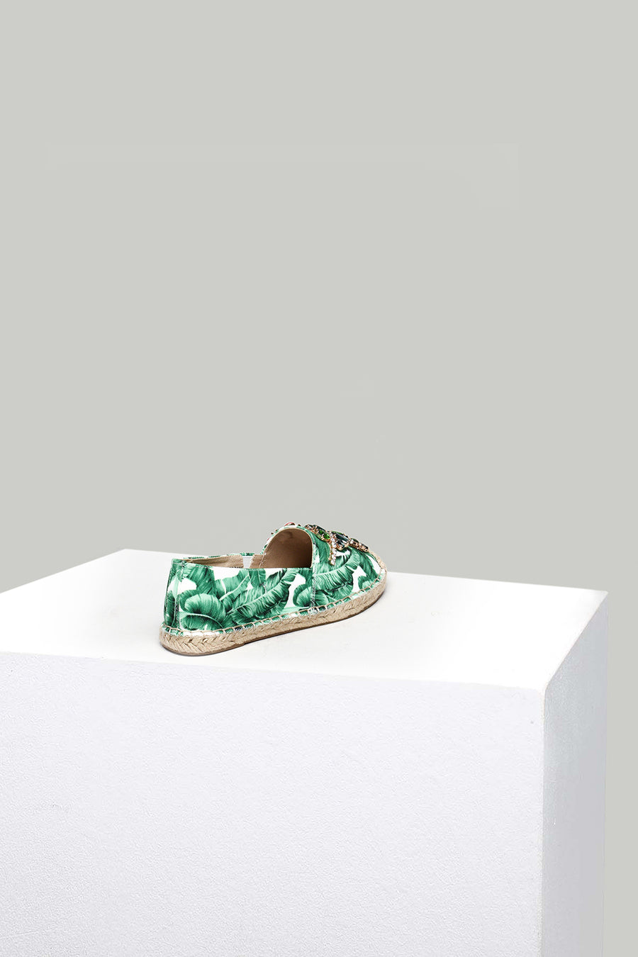 Embroidered Green Women's Espadrilles