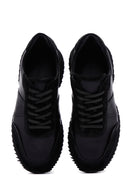 Men's Black Leather Suede Detailed Sneaker | Derimod