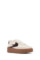 Women's Beige Lace-Up Thick-Soled Sneaker | Derimod