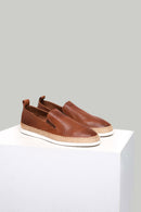 Tan Men's Leather Espadrille | Derimod