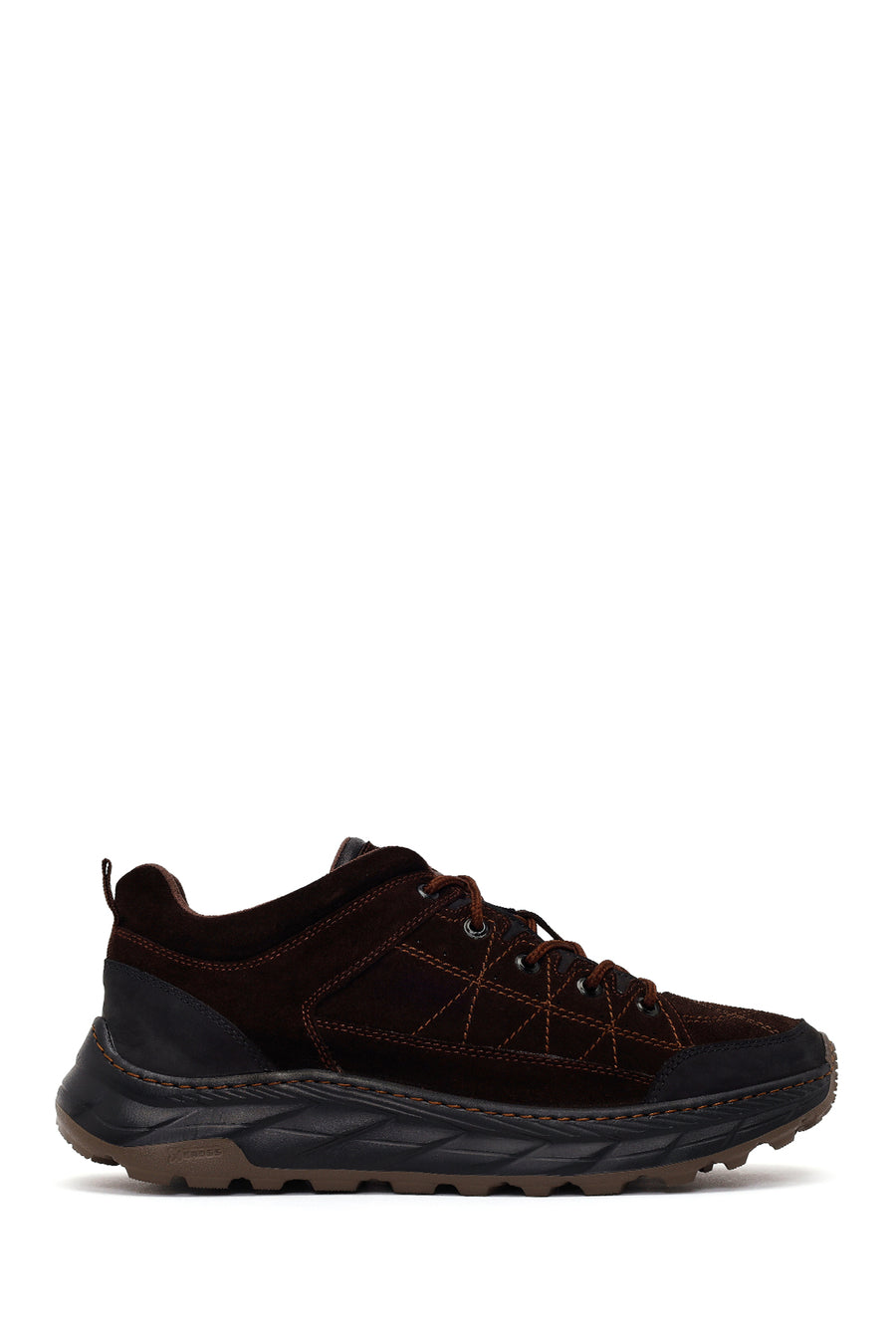 Erkek Kahverengi Bağcıklı Kalın Tabanlı Süet Deri Sneaker WM830002DS | Derimod