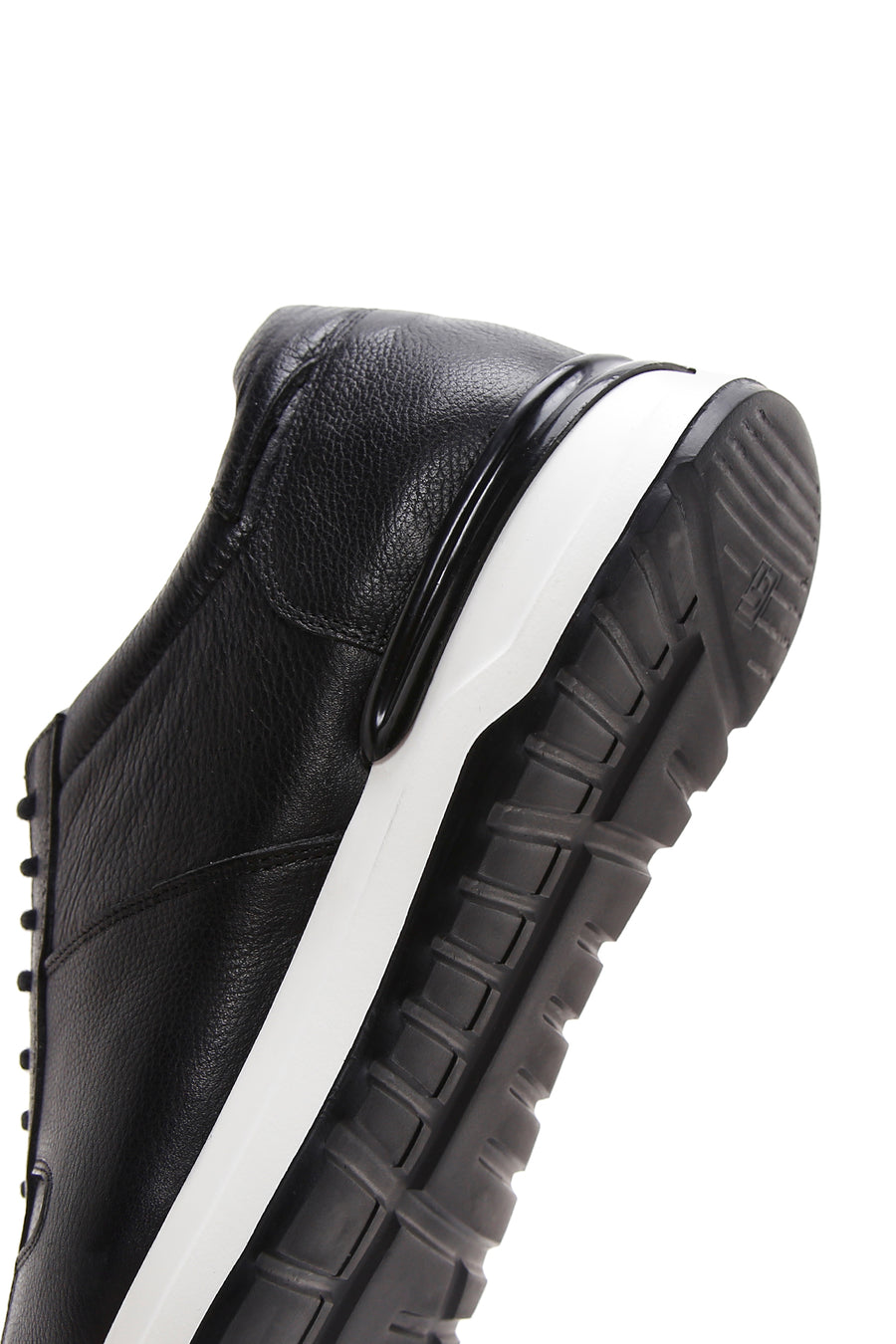Erkek Siyah Bağcıklı Deri Casual Sneaker