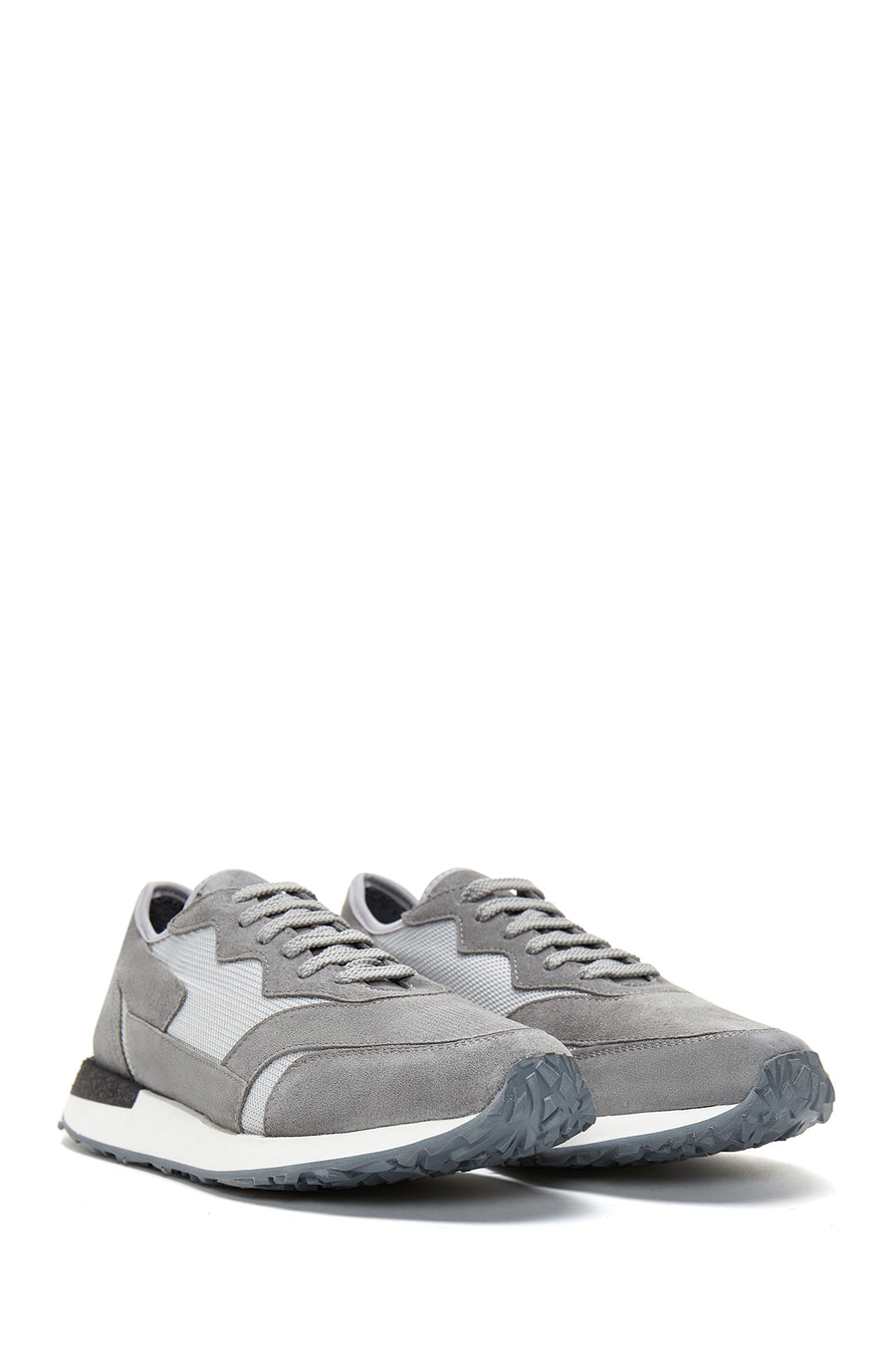 Erkek Gri Deri Sneaker