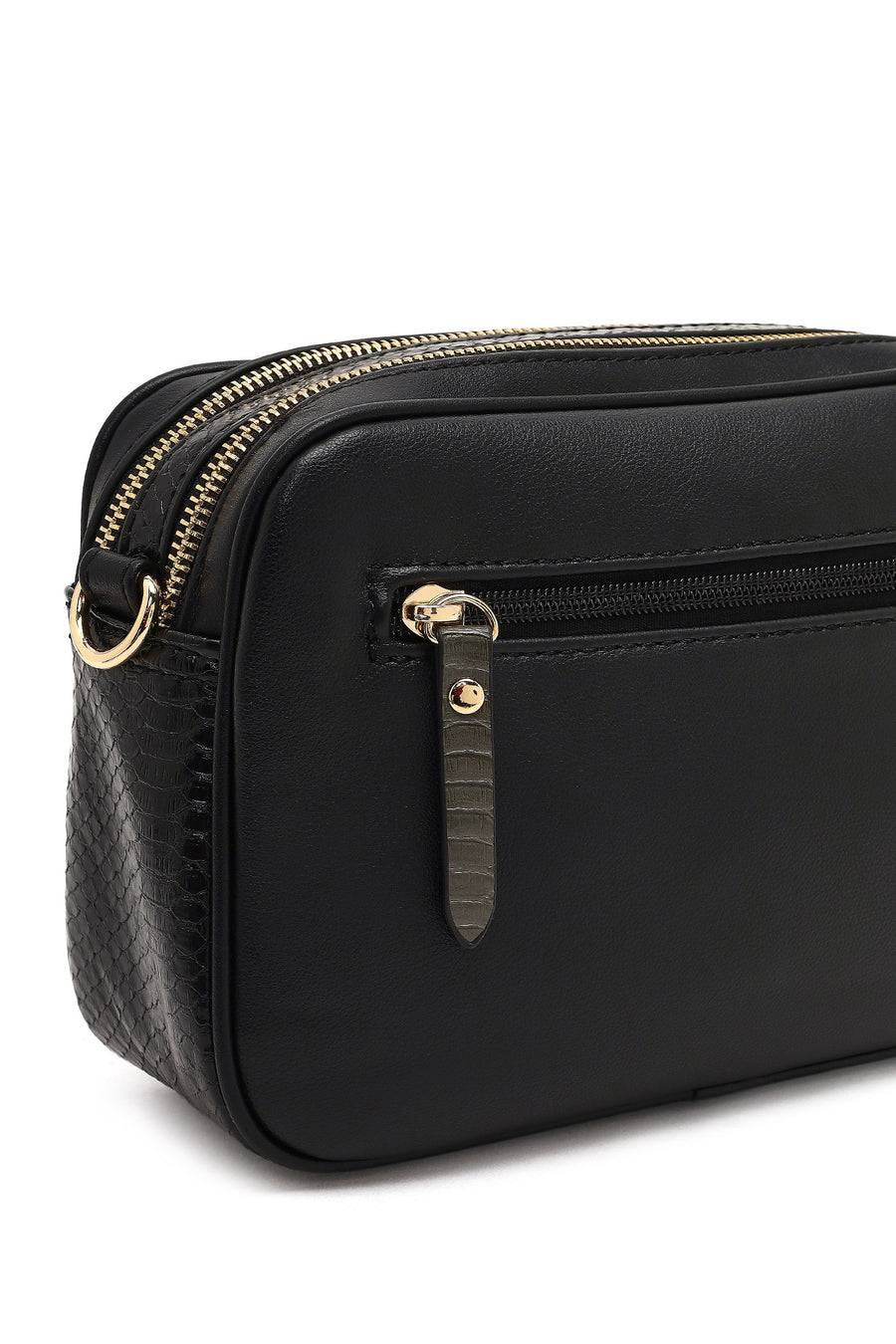 Woman Black Long-Strap Crossbody Bag