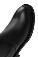 Women's Black Zippered Leather Boots | Derimod