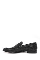 Erkek Siyah Örgü Deri Klasik Loafer | Derimod