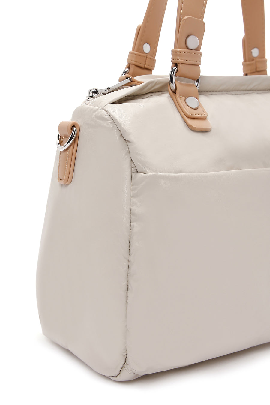 Woman Cream Long Strap Shoulder Bag