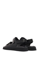 Women's Black Strappy Leather Sandals | Derimod