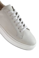 Men's White Thick Sole Lace Up Leather Sneaker | Derimod