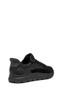 Geox Men Black U Spherica Plus A - Nappa+Suede Lace-Up Thick-Soled Suede Sneaker | Derimod