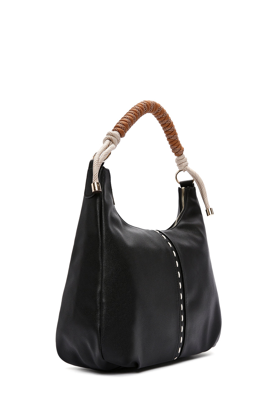 Woman Black Long Strappy Shoulder Bag