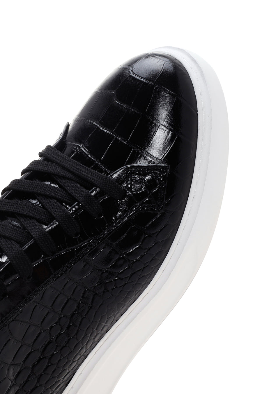 Men's Black Lace-up Leather Sneaker