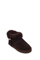 Woman Brown Embellished Suede Teddy Boots | Derimod